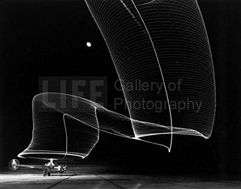 Andreas Feininger -&nbsp;Andreas Feininger Navy Helicopter or Pattern Made by Helicopter Wing Lights