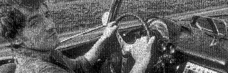 Lynn Goldsmith, Mosaic: Panoramic Bruce in Car
Archival Digital Composite, 19 x 60 inches