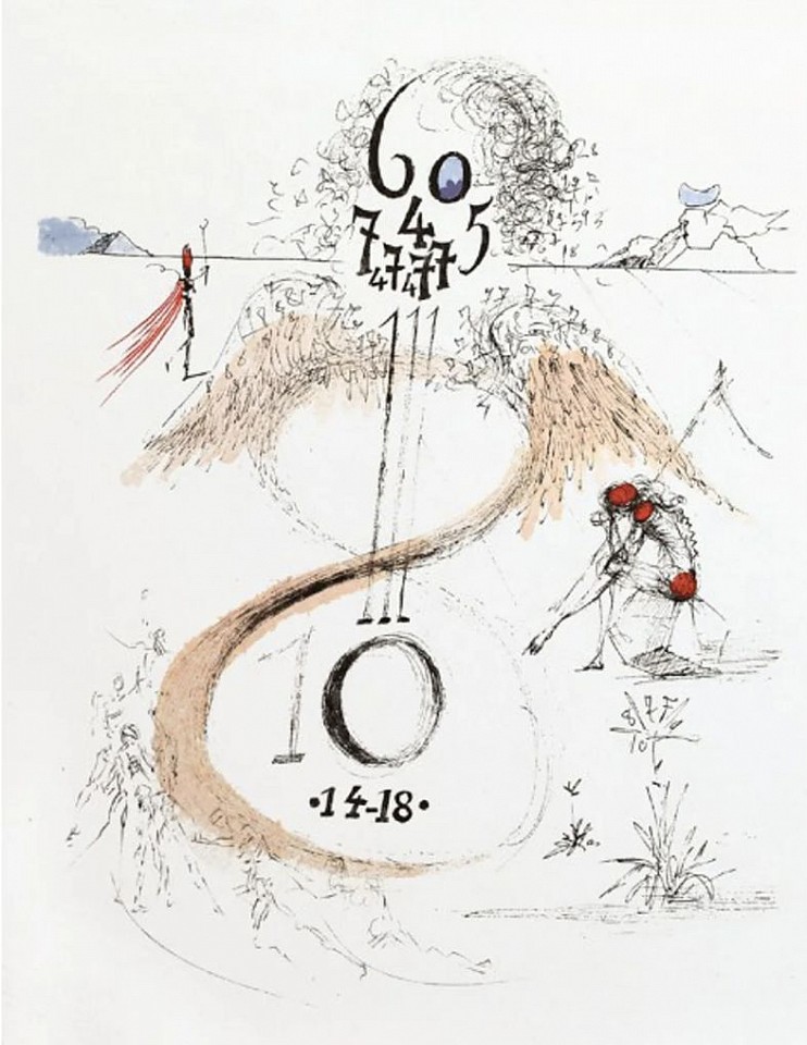Salvador Dali, Apollinaire Suite: The 1914-18 War, 1967
Hand Colored Copper Etching on Japon, 15 x 11 in.