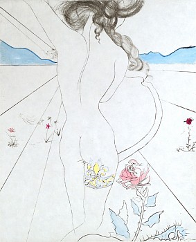 Salvador Dali -&nbsp;Salvador Dali Hippies Suite: Nude With Garter