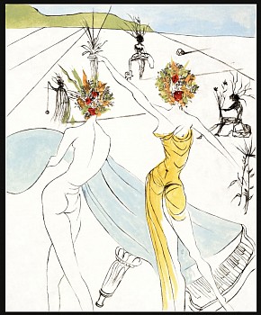 Salvador Dali -&nbsp;Salvador Dali Hippies Suite: Flower Women With Soft Piano