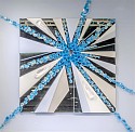 Abby Modell, Wishing Star (Peri)
2026, Mirror/glass assemblage, black-painted glass, Swarvoski crystals framed